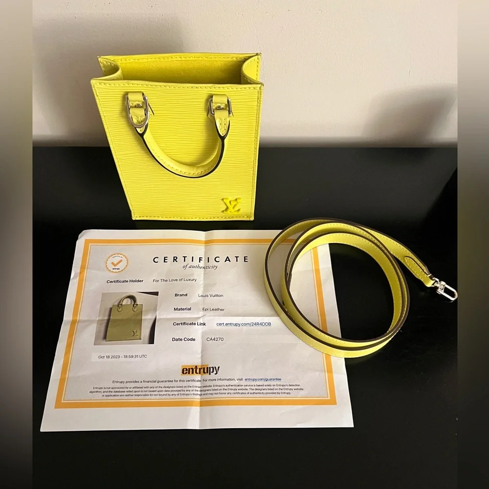 SALE! Louis Vuitton Petit Sac Plat Citron (yellow) Epi Leather Mini Bag - Picture 15 of 16